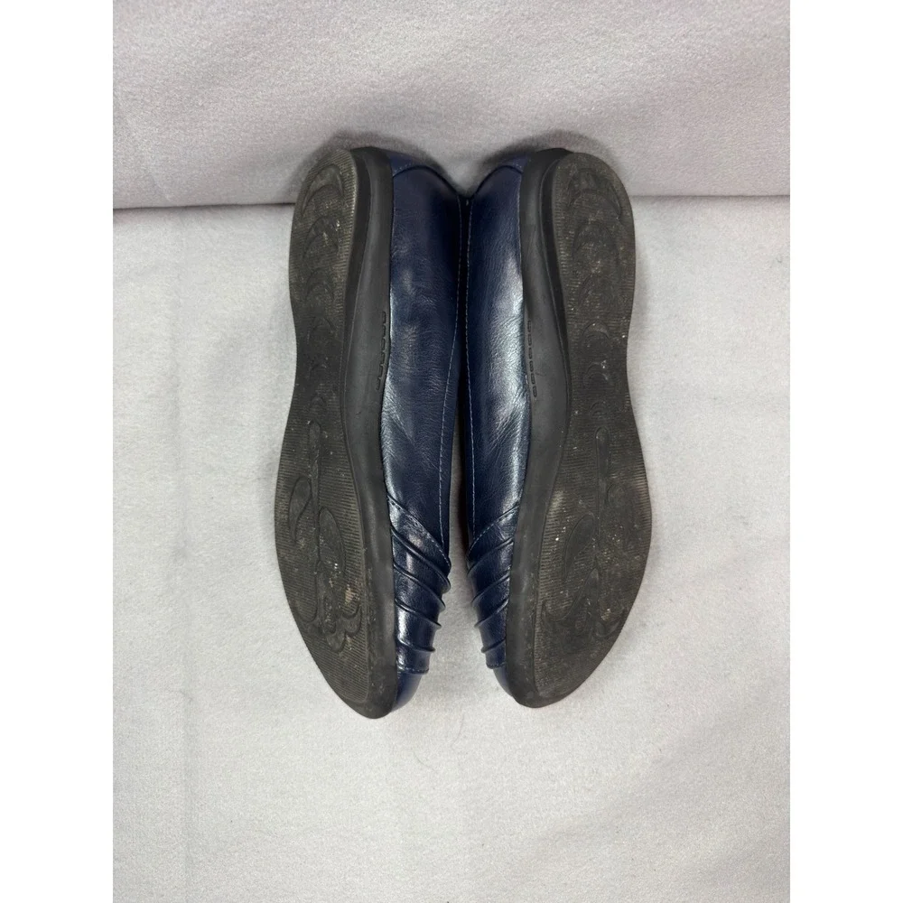 Cliffs‎ by White Mountain Womens Hilt Navy Blue Pleated Comfort Ballet Flats 10W